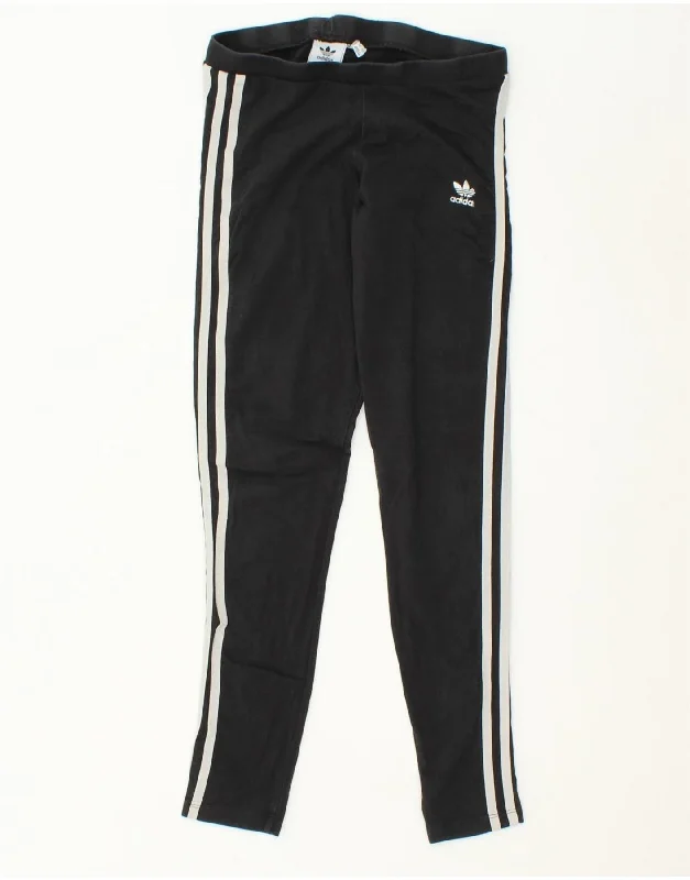 ADIDAS Womens Leggings UK 10 Small Black Cotton