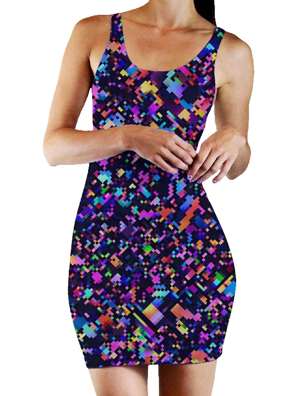 8-Bit Confetti Bodycon Mini Dress