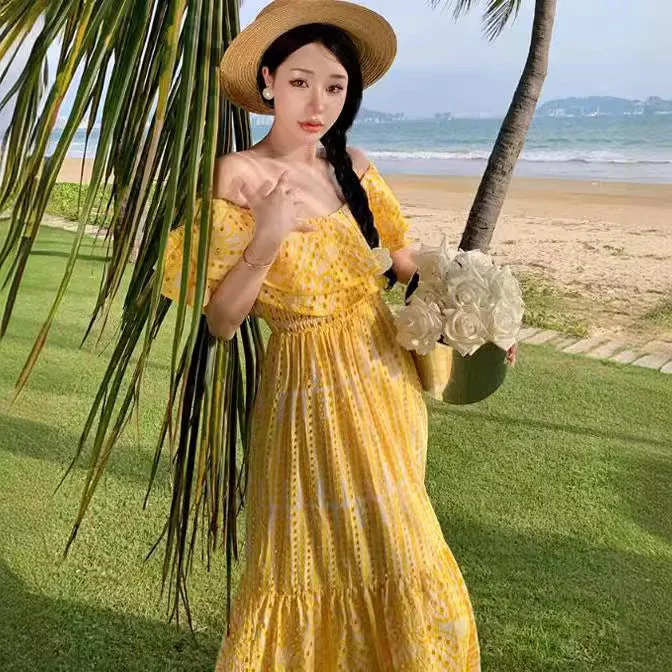 Sexy Off The Shoulder Embroidery Summer Vacation Dresses