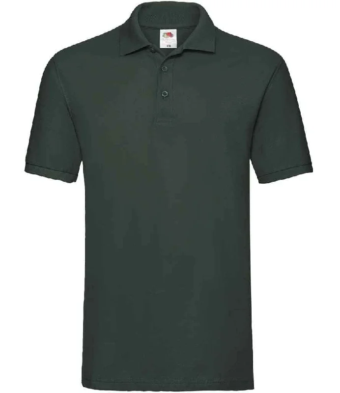 Fruit of the Loom Premium Cotton Piqué Polo Shirt | Bottle Green