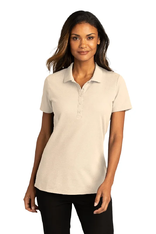 Port Authority Womens React SuperPro Snag Resistant Short Sleeve Polo Shirt - Ecru - Closeout