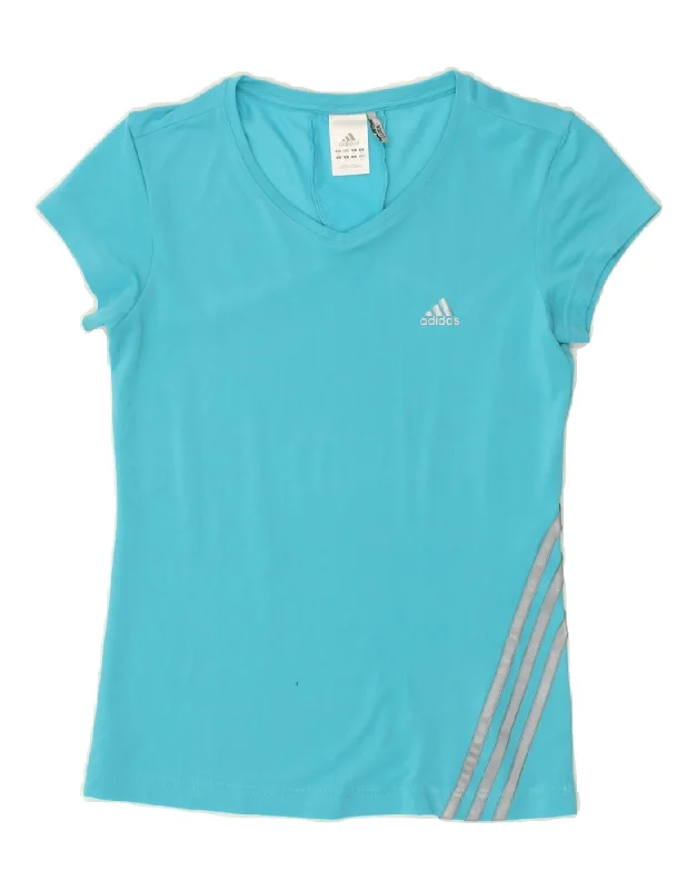 ADIDAS Womens Climalite T-Shirt Top UK 10 Small Blue Polyester