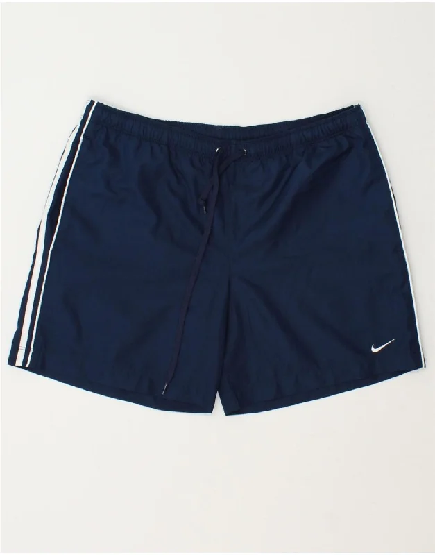 NIKE Womens Sport Shorts UK 8/10 Small  Navy Blue Polyester