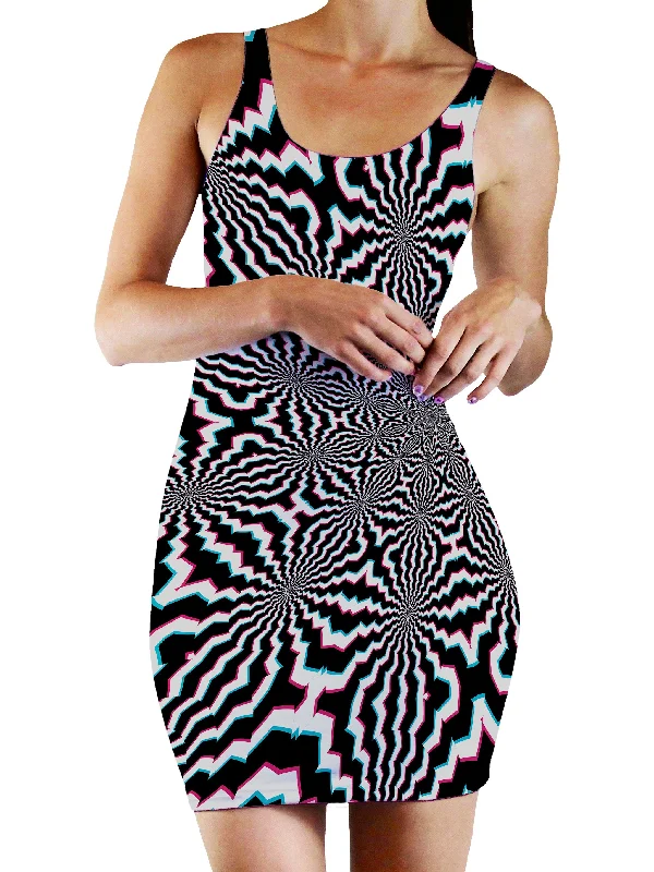 Fractal Ripples Bodycon Mini Dress