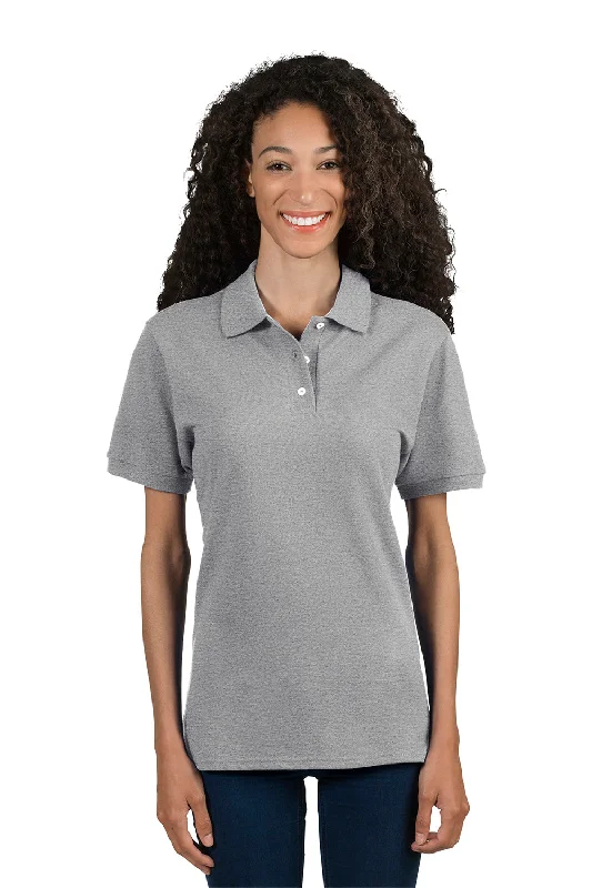 Jerzees Womens Short Sleeve Polo Shirt - Heather Grey