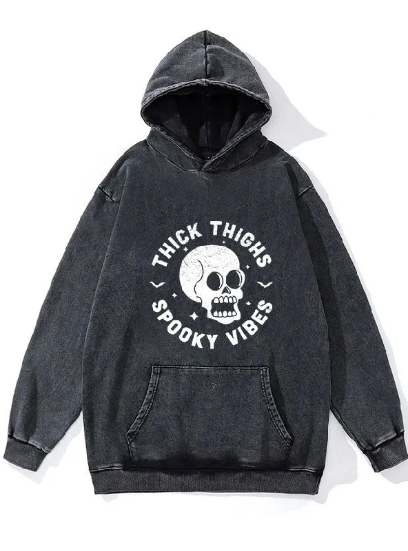 THICK THIGHS SPOOKY VIBES WASHED GYM HOODIE