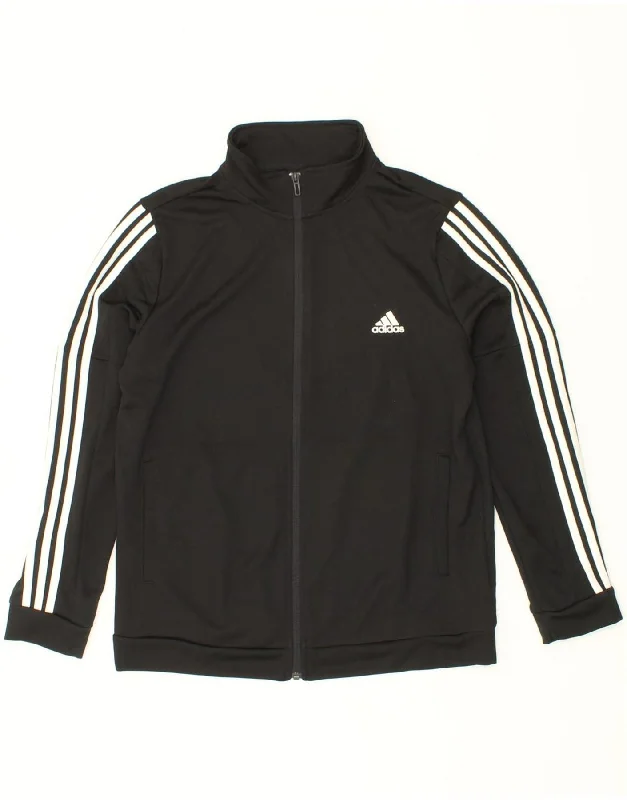 ADIDAS Womens Tracksuit Top Jacket UK 20/22 XL Black Polyester