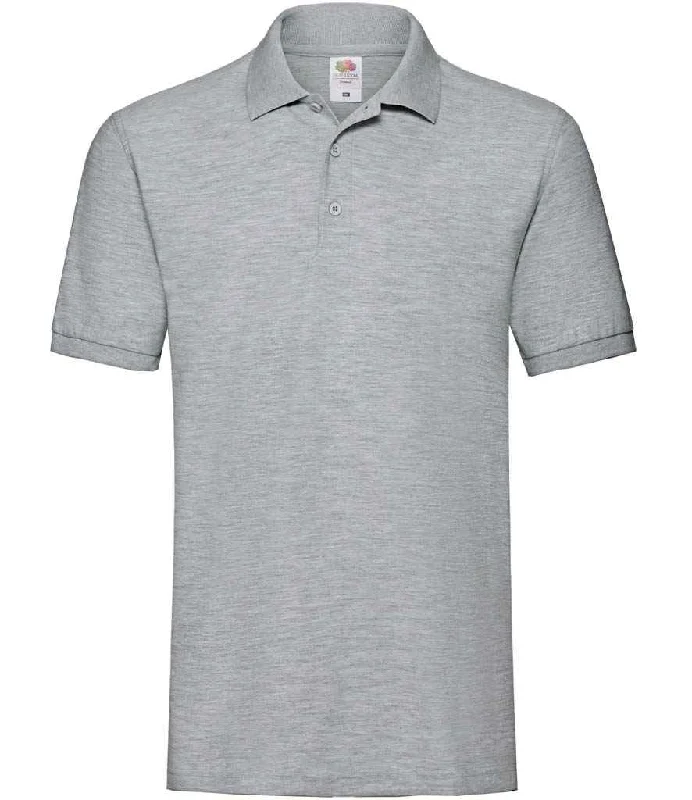 Fruit of the Loom Premium Cotton Piqué Polo Shirt | Heather Grey