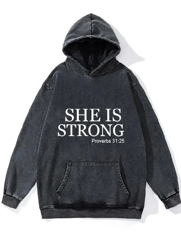 SHE IS STRONG WASHED GYM HOODIE