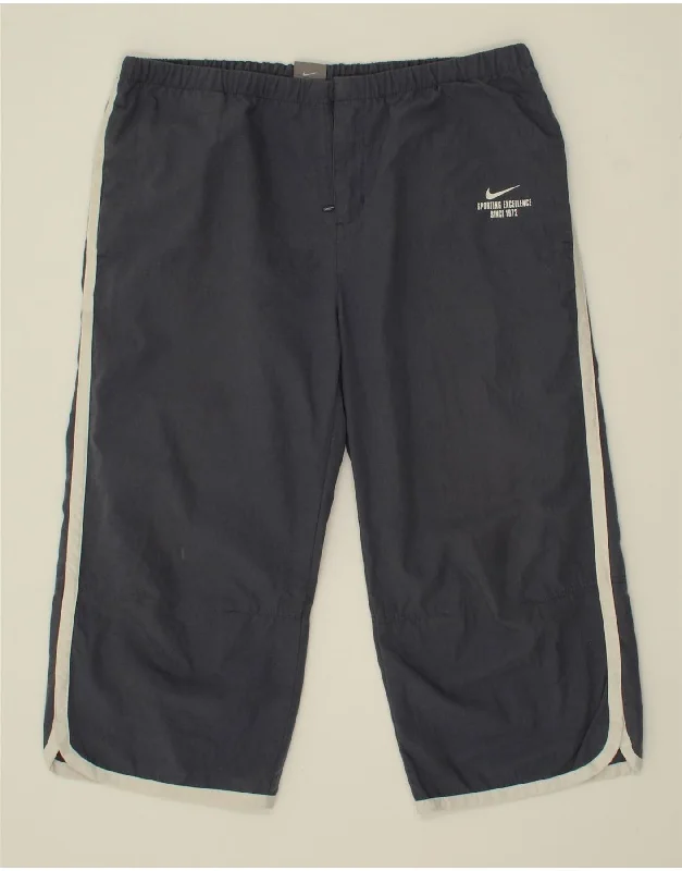 NIKE Womens Capri Tracksuit Trousers UK 14/16 Large  Navy Blue