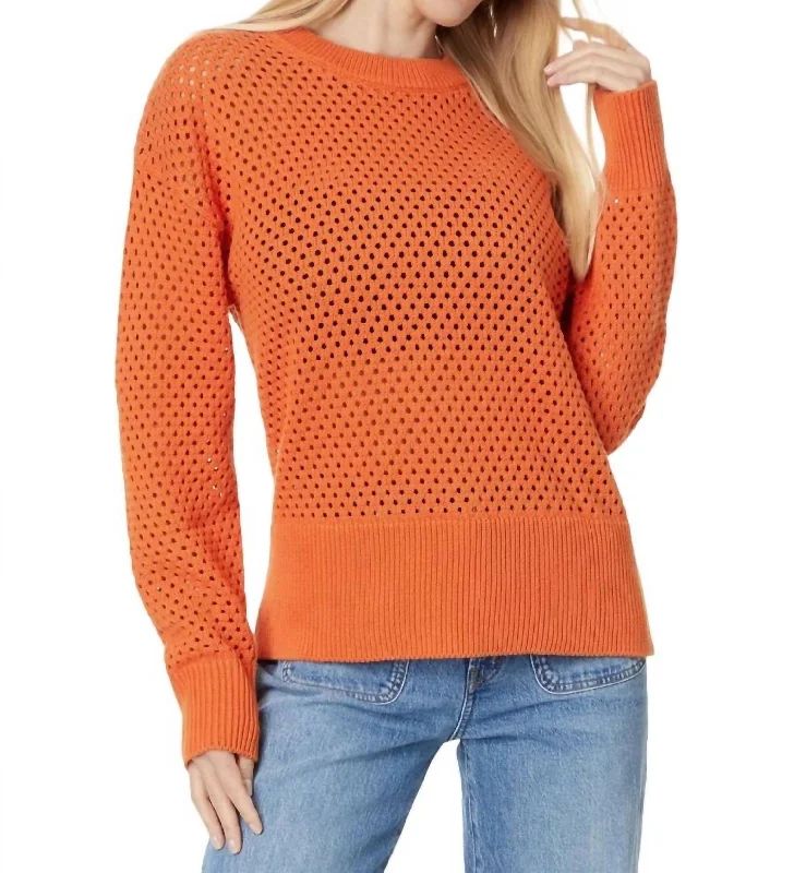 Hester Knit Crew Sweater In Jaffa Orange