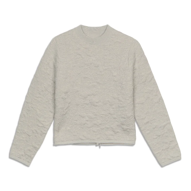 Jacquard Multi-Texture Crew Neck Sweater - Resale