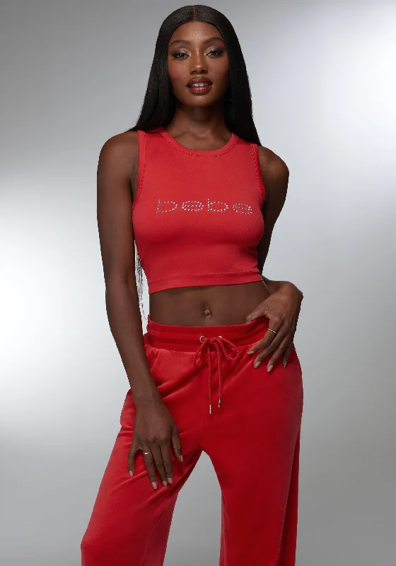 Rhinestone Logo Cropped Tank