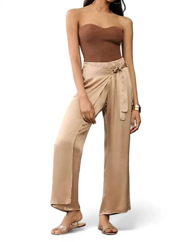 Donatella Wrap Pants In Cafe Au Lait