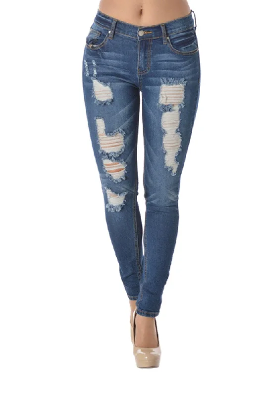 Faded Ripped Skinny Fit Jeans