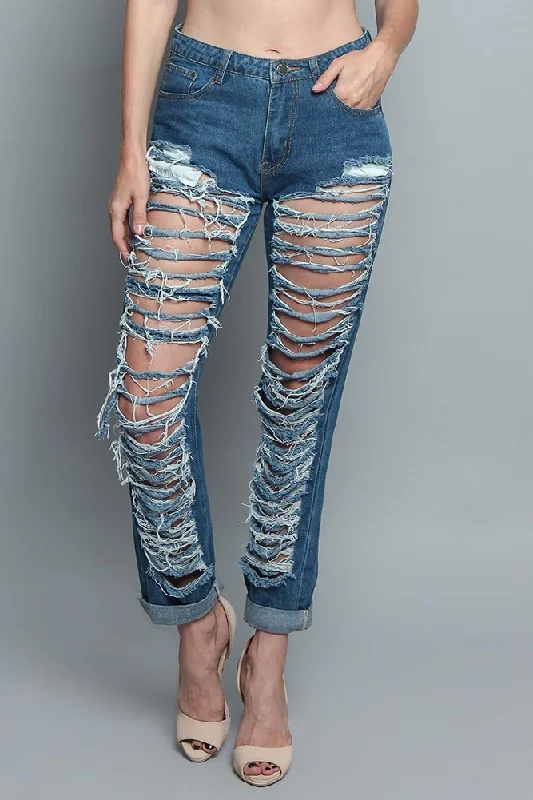 Super Distressed Denim Jeans