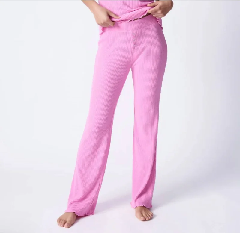 Textured Lounge Basics Jammie Pant In Pink Rose