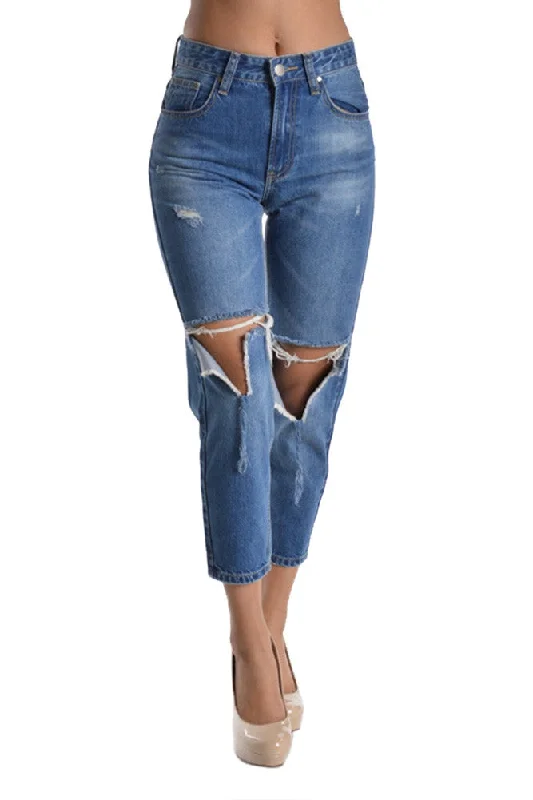 Torn Boyfriend Jeans