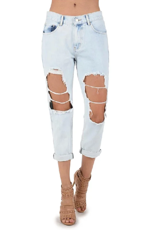 Women's Destroyed Boyfriend Jeans