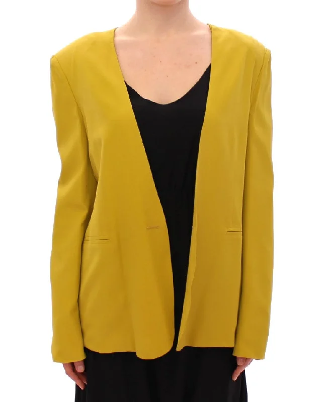 Lamberto Petri Mustard  Silk Blazer Women's Jacket