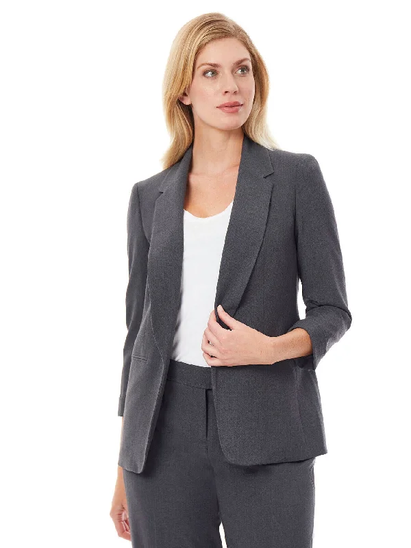 Notch Collar Rolled Cuff Bi-Stretch Blazer